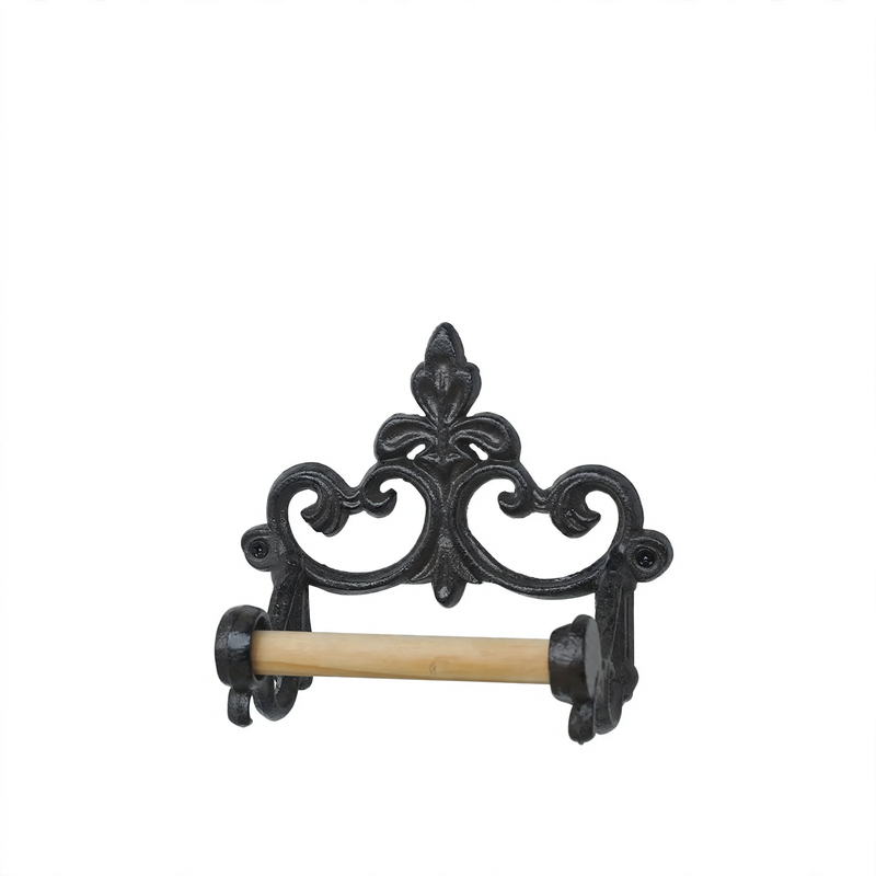 Cast iron wall holder for towels and paper