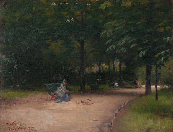 Feeding Birds In The Park 1889