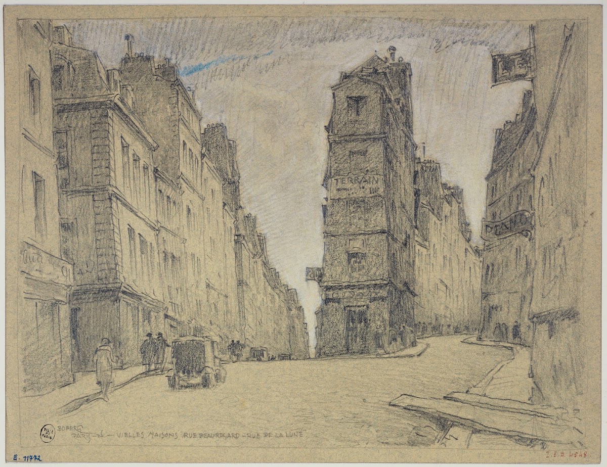 Vieilles maisons rue Beauregard et rue de la Lune 1926
