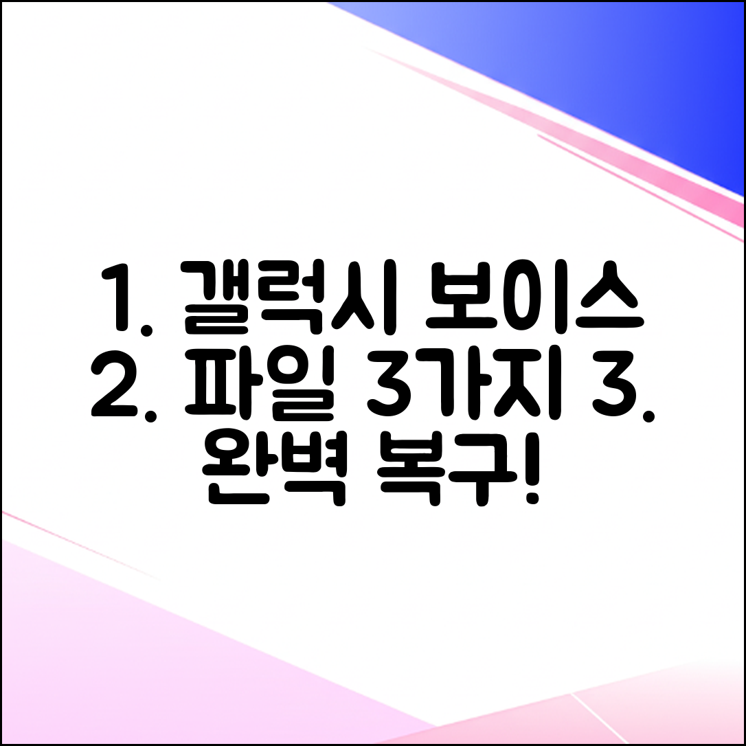 갤럭시 보이스 레코더 파일 3가지 복구법