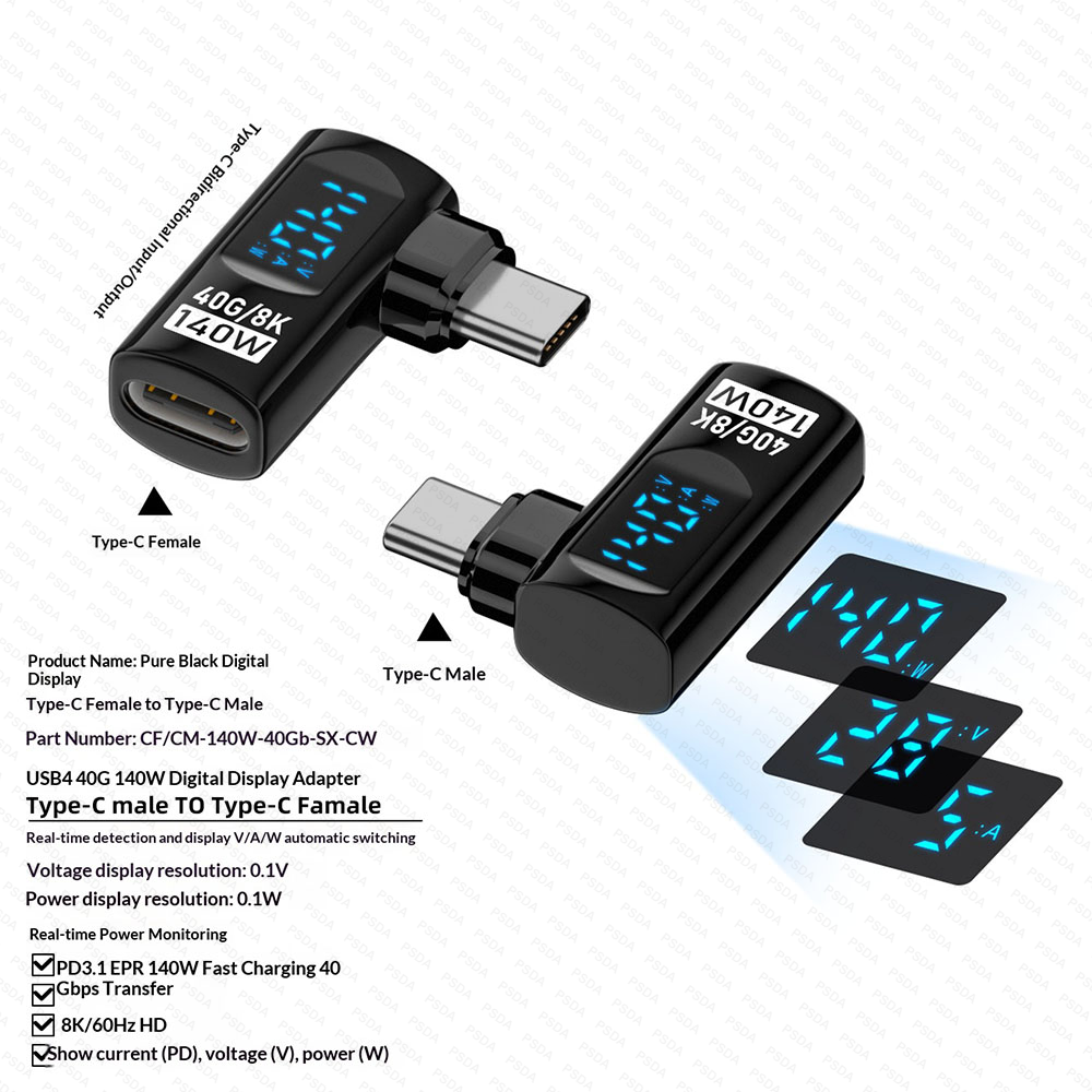 140W Digital Display Adapter USB Type C Fast Charging