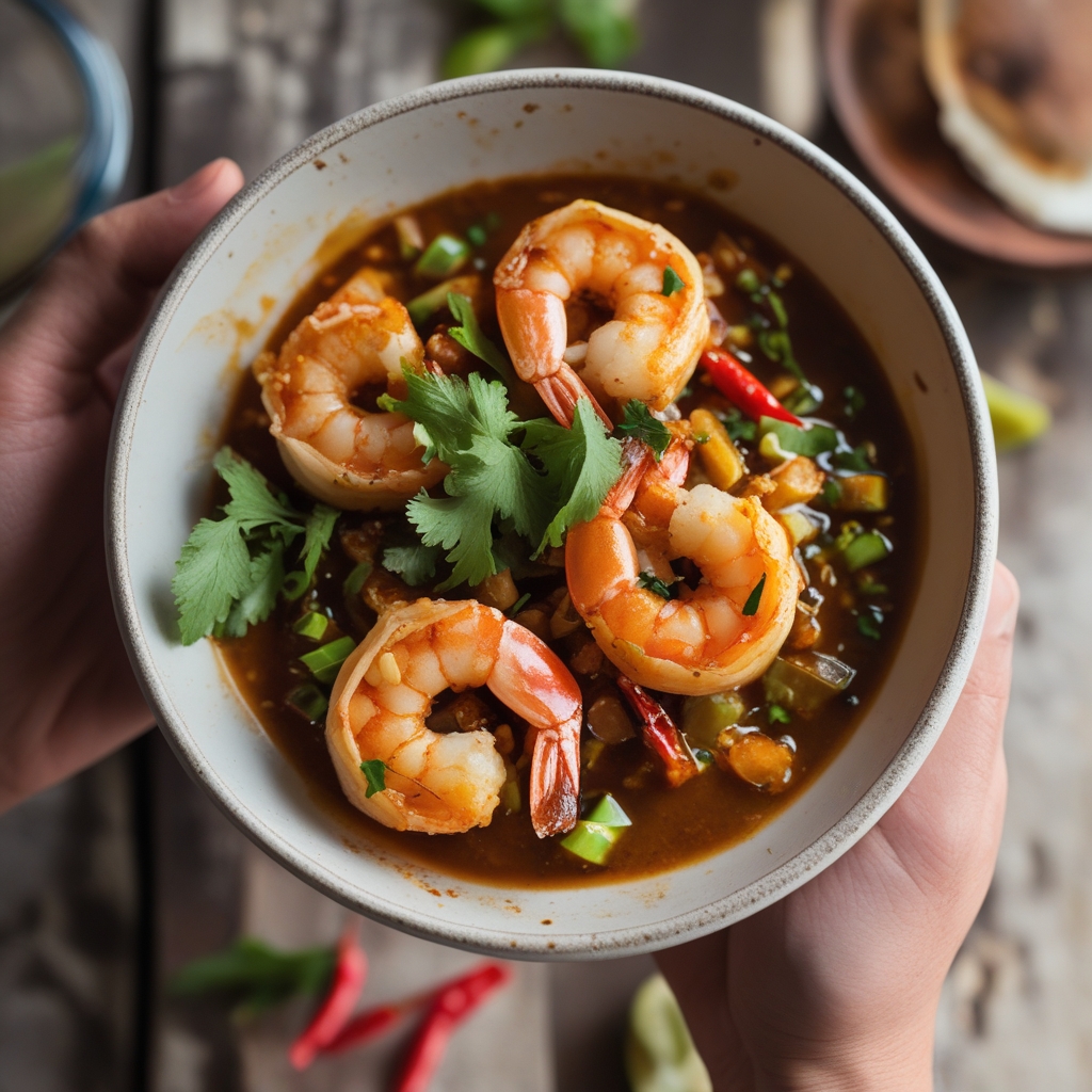 Final Coconut Chili Shrimp Pita Bowls with Creamy Avocado Slaw