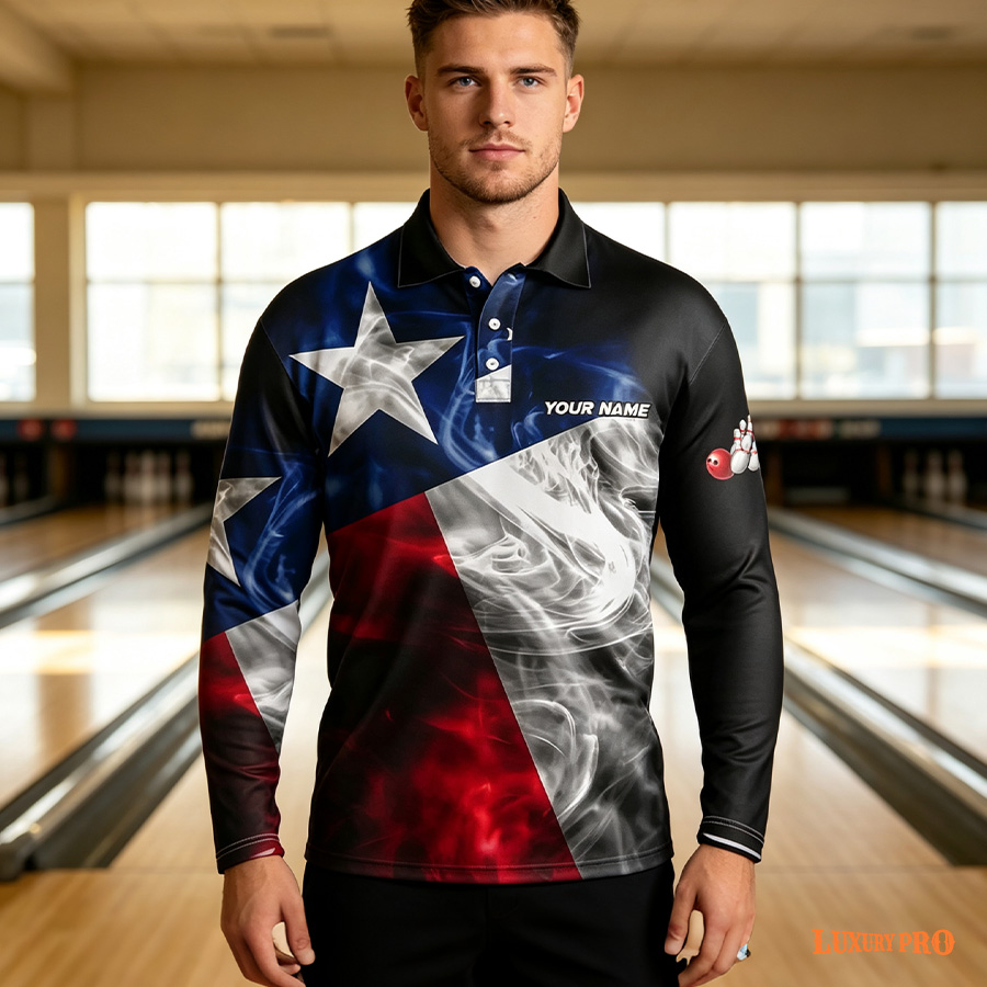 AOP HGL Men's Long‑Sleeve Button Polo