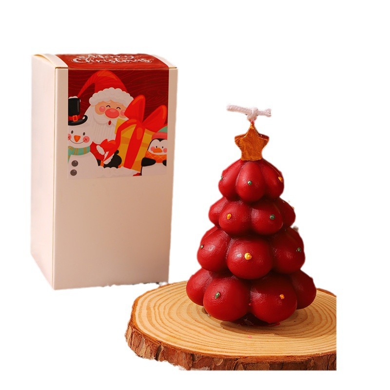 Christmas candles made from soy blend, Christmas tree shape