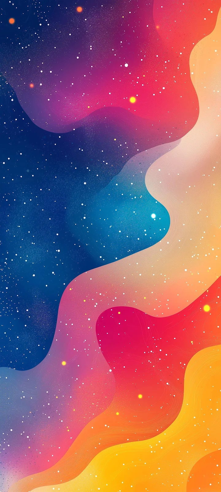 Colorful Abstract Cosmic Waves - Digital Art 2K iPhone Wallpaper (1469x3264)