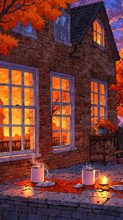 Autumn Evening Home with Coffee