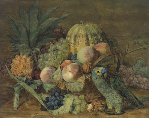 Früchtestillleben mit Papagei 1824