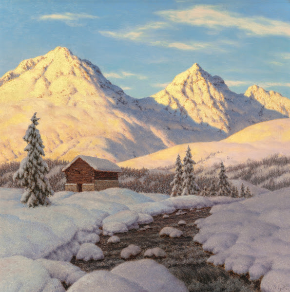 Snowy Sunrise Circa 1920s