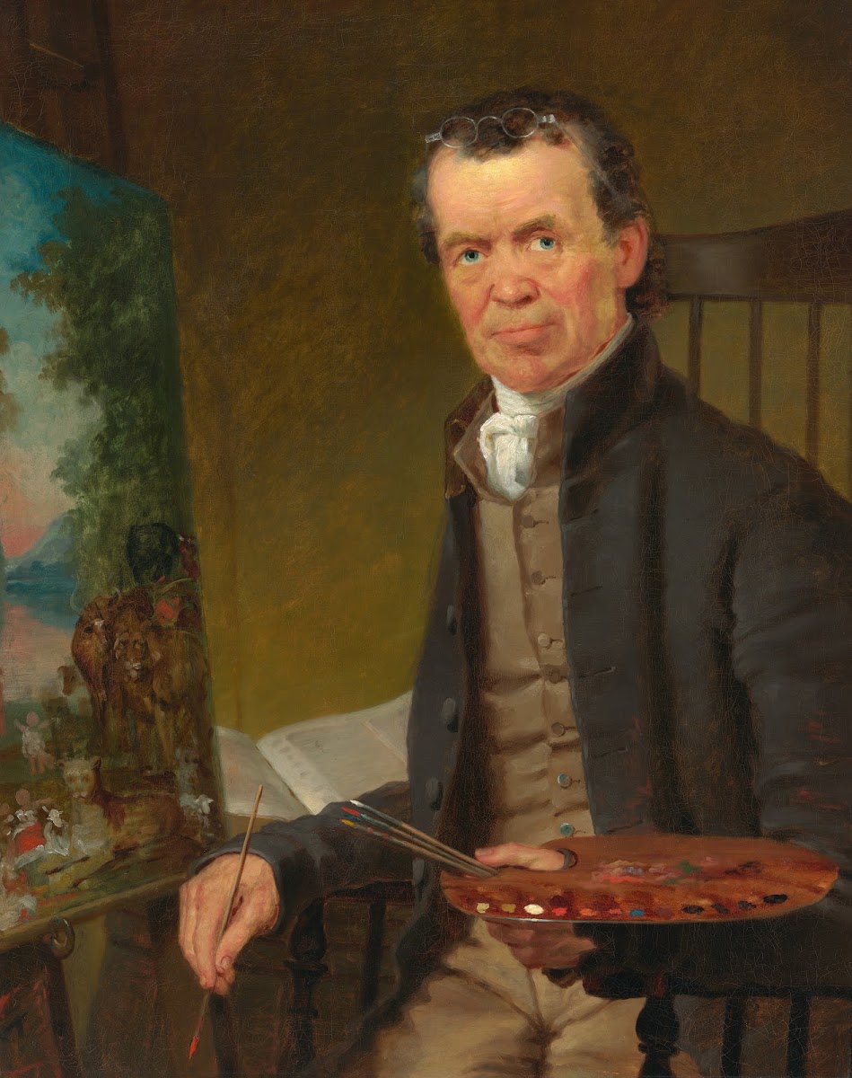 Edward Hicks Painting the Peaceable Kingdom 1839