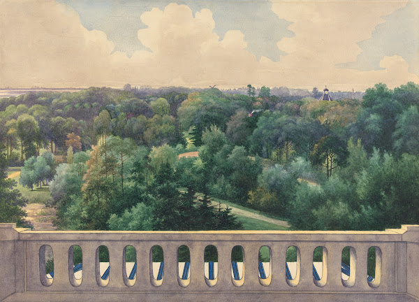Boschbeek  Groenendaal View from Turret towards fin du Haarlemmesmeer Leiden Ben