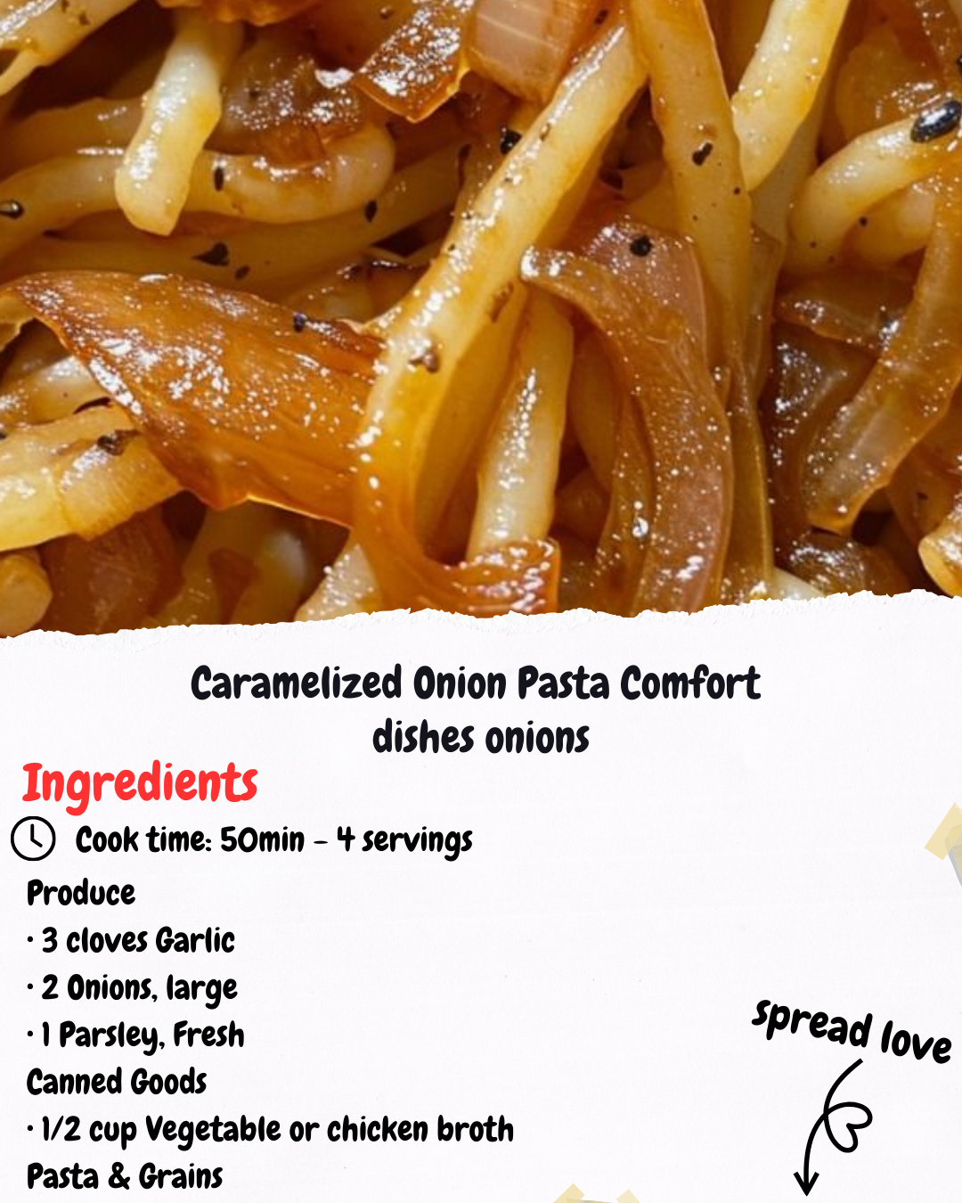 Caramelized Onion Pasta Comfort dishes onions