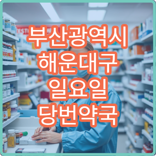 부산광역시 해운대구 일요일 당번약국 오늘 영업 중 가까운 운영 약국 빠르게 보기