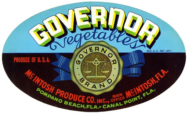 Governor Vegetables Label 1930 1950