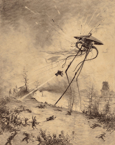 Martian Fighting Machine Hit by Shell 1906