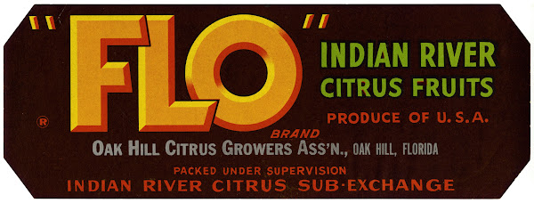 Flo Brand Citrus Label 1940s