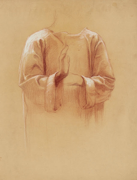 Etude dun buste dhomme portant une chasuble 1918