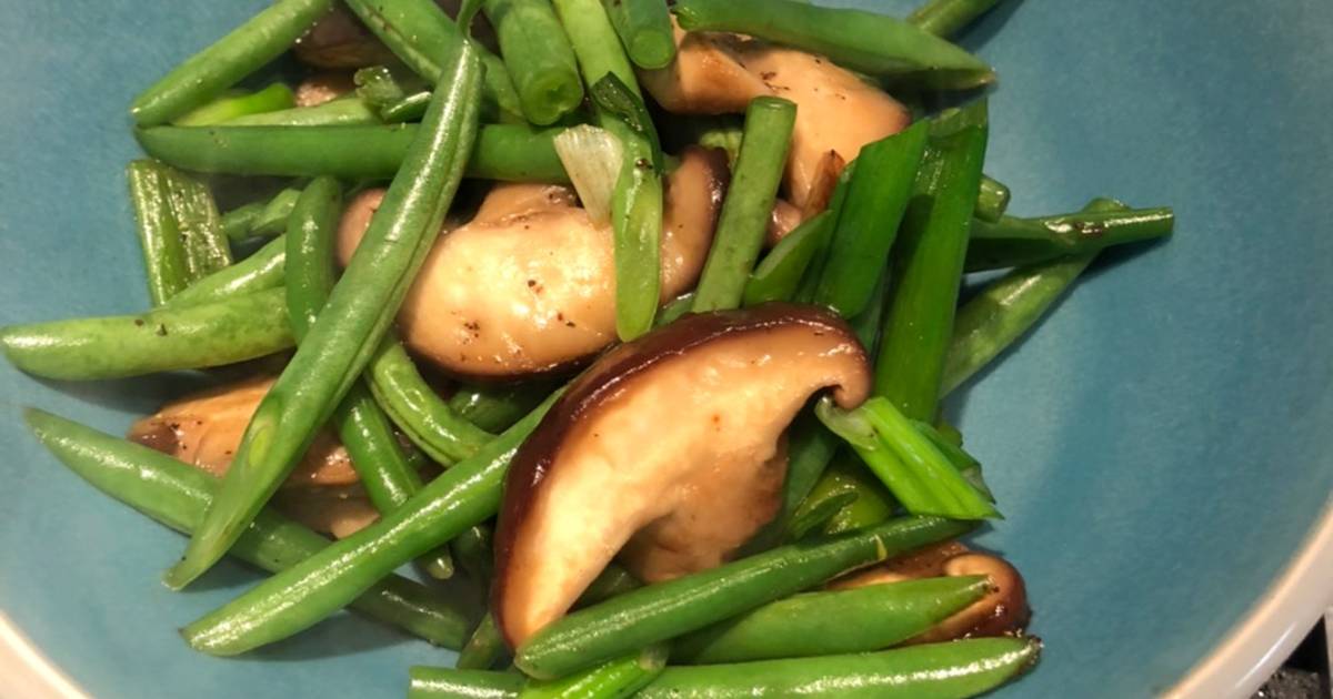 Đậu xào nấm shiitake tươi