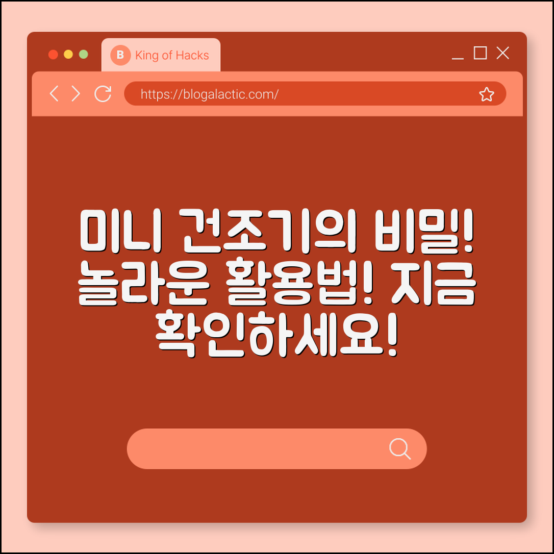 믿을 수 없는 활용법! 미니 건조기의 세계