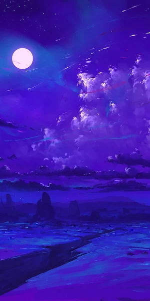 Digital Art, Canyon, Gorge, Moon Full HD Wallpaper Background