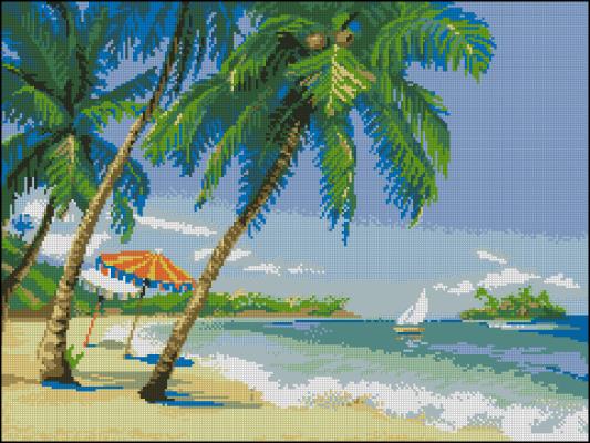 CMP 290061 Beach With Palm Trees