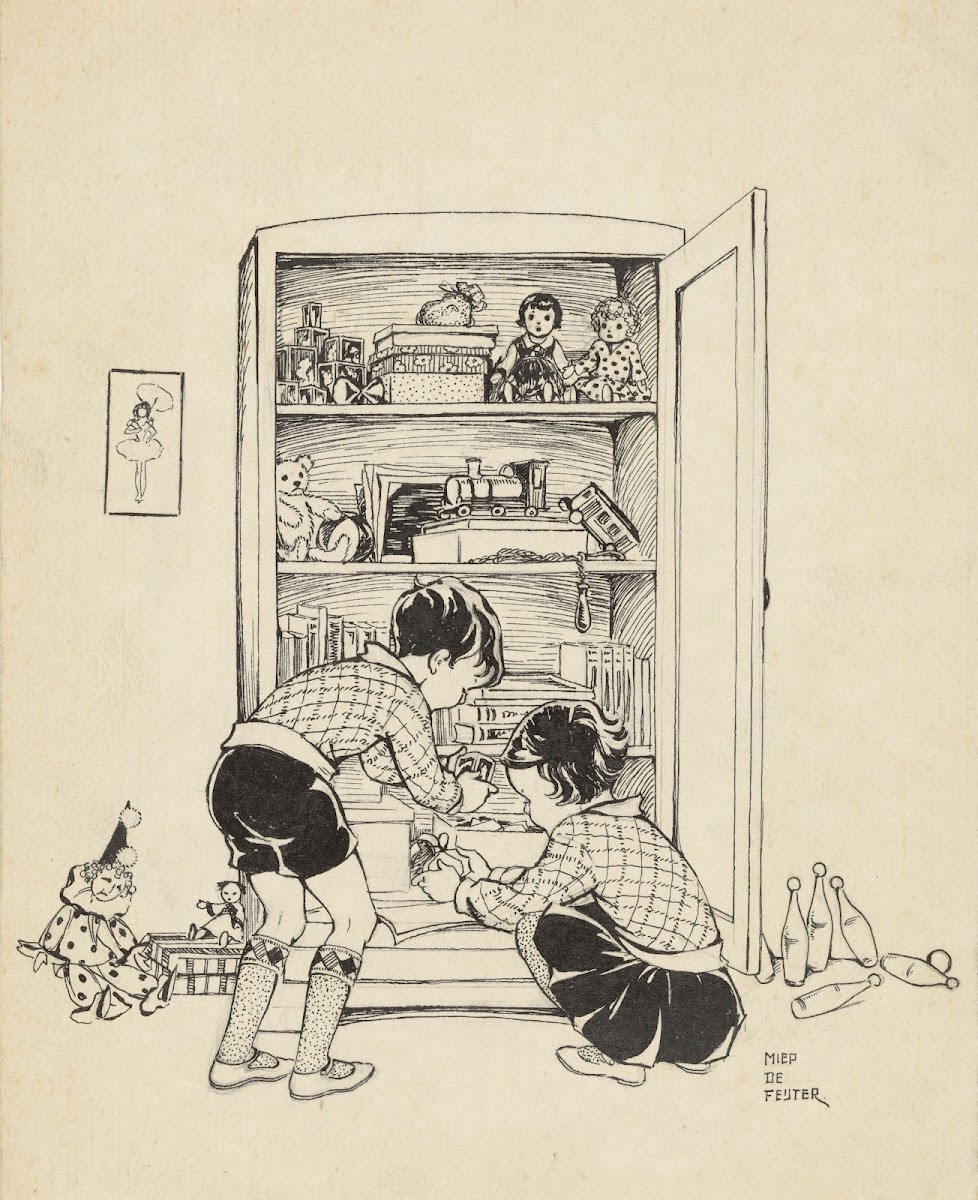 Twee kinderen voor een speelgoedkast 1928 1941