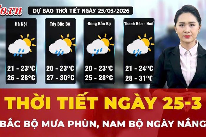 Dự báo thời tiết ngày 25-3: Bắc Bộ mưa phùn, Nam Bộ ngày nắng - Báo Pháp Luật TP.HCM