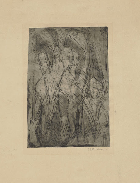 Drei Kokotten bei Nacht 1914