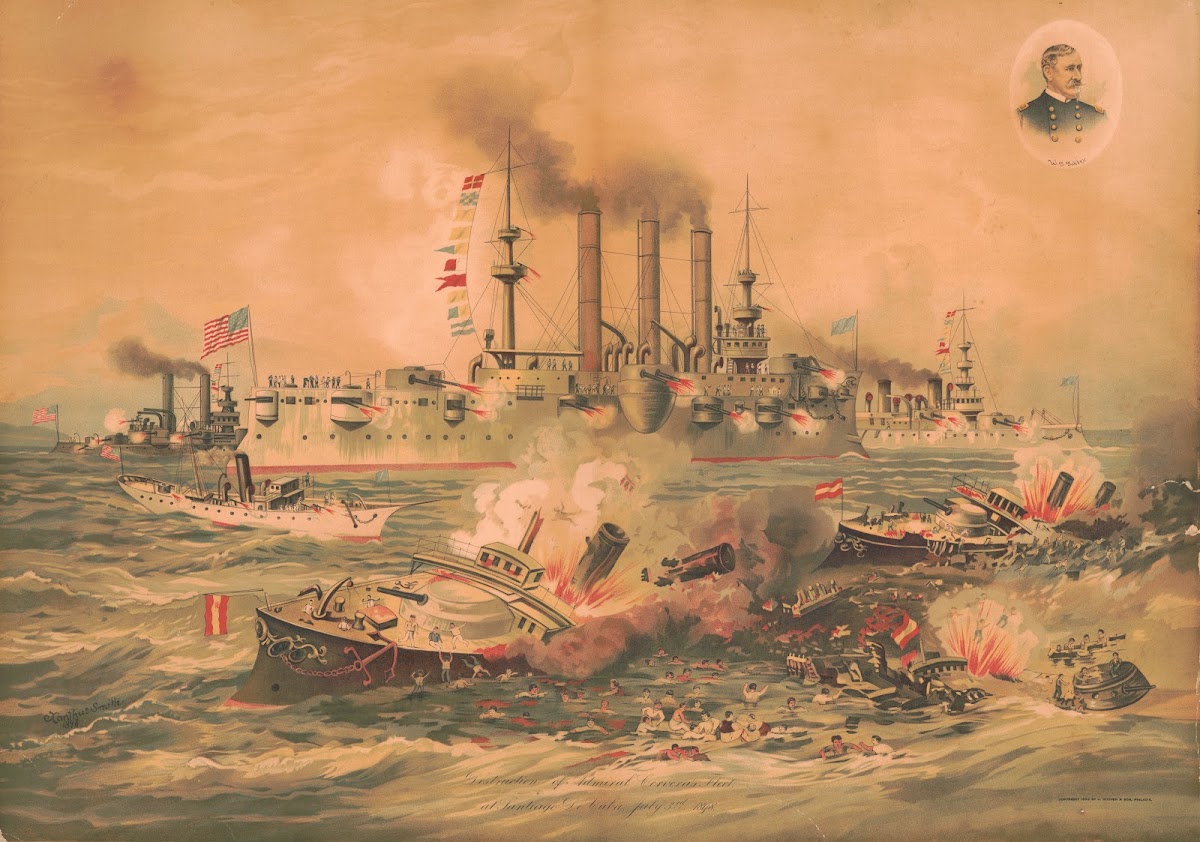 Destruction of Admiral Cerveras fleet at Stantigo de Cuda July 3rd 1898 1898