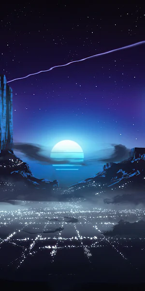 Grand Canyon City Sunrise Synthwave 4K Wallpaper Background