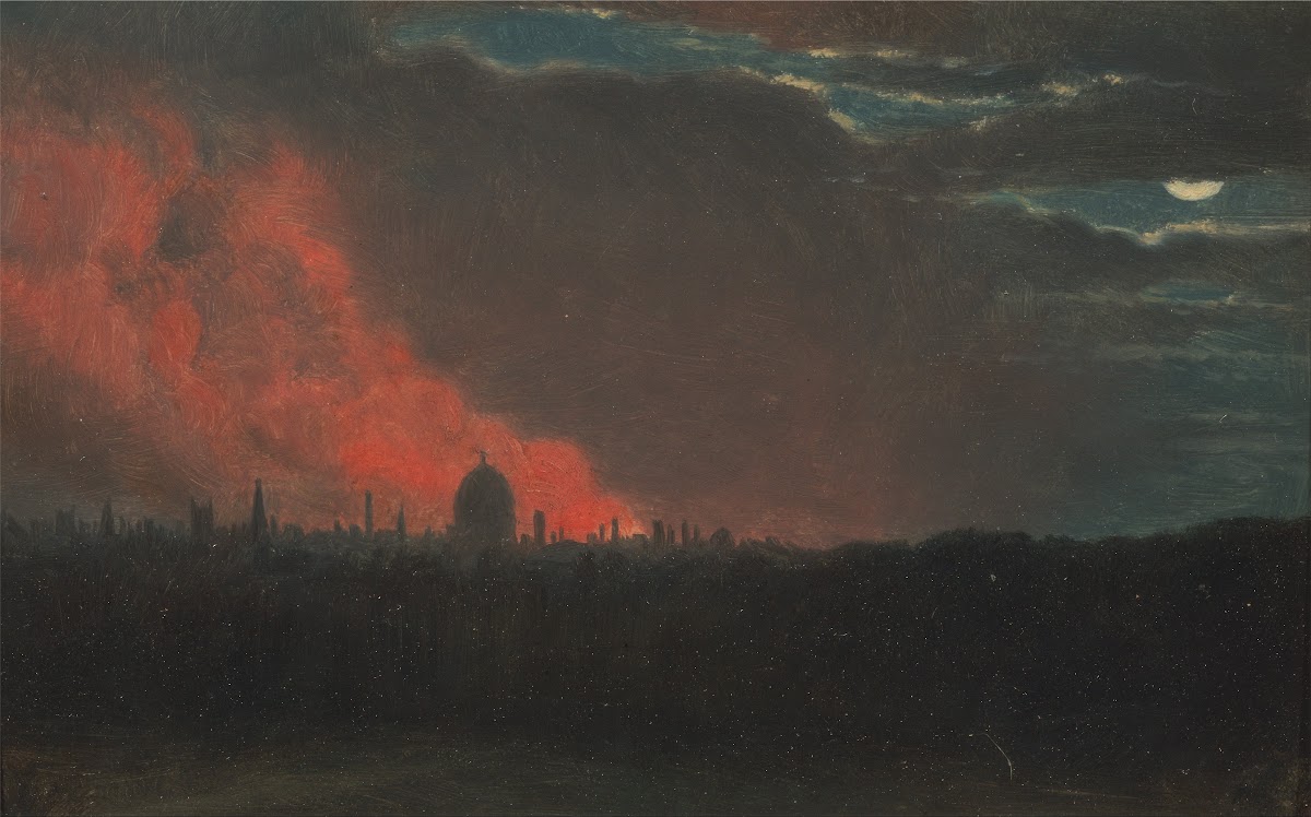 Fire in London Seen from Hampstead