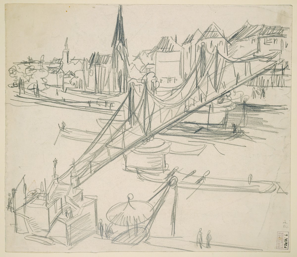 The Iron Bridge so called Eiserner Steg at Frankfurt Main View Towards Sachsenha