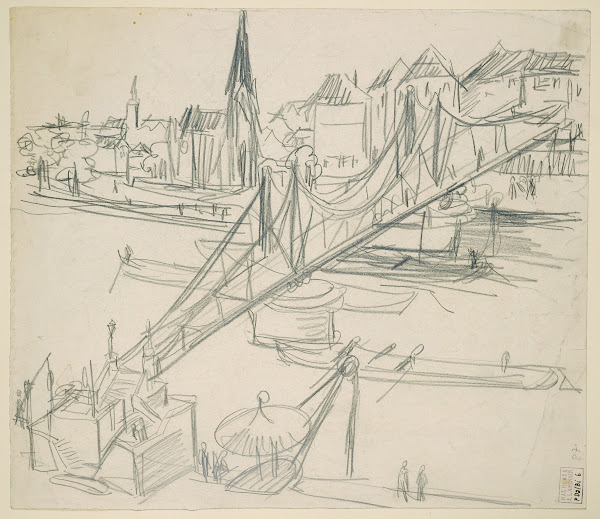 The Iron Bridge so called Eiserner Steg at Frankfurt Main View Towards Sachsenha