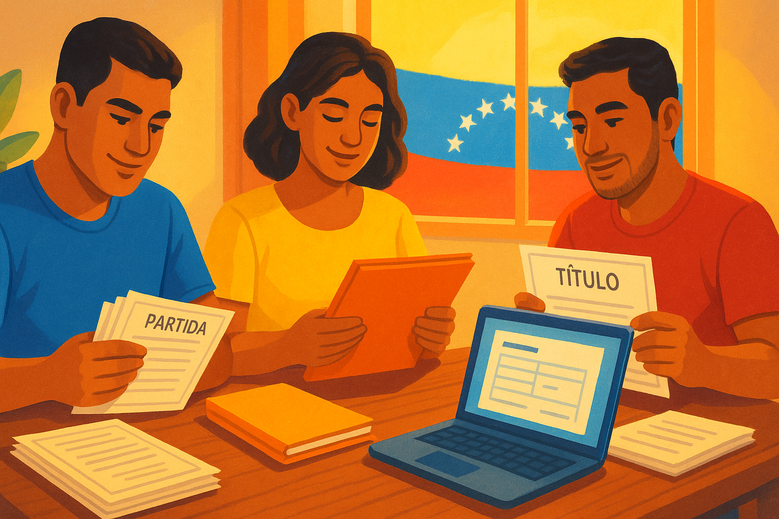 venezolanos en el exterior organizando documentos para apostilla y legalización