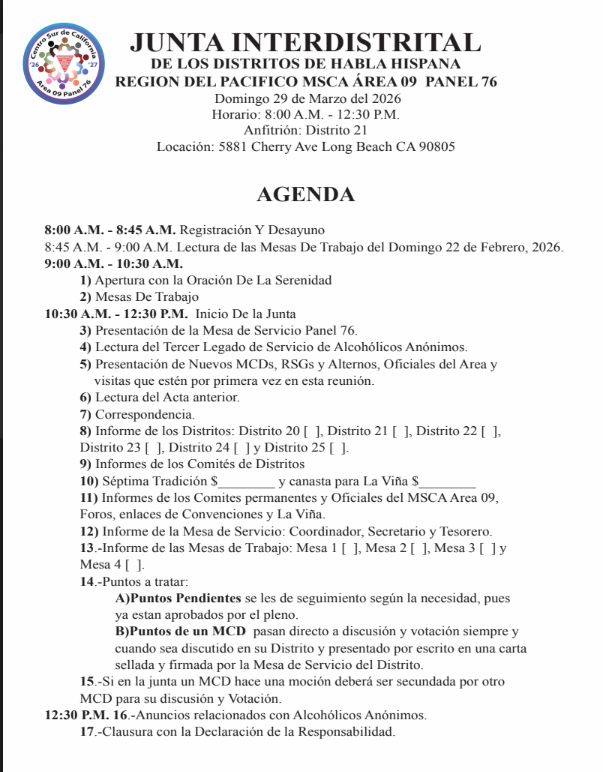 Flyer: Interdistrict Meeting English and Spanish