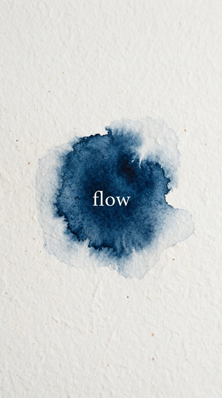 Zen Minimalist Indigo Watercolor Wash Typography Background - Free 4K mobile Wallpaper