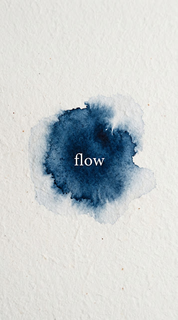 Zen Minimalist Indigo Watercolor Wash Typography Background - Free mobile Wallpaper