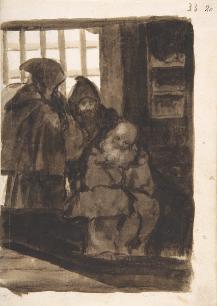 Monks in an interior ca 181220