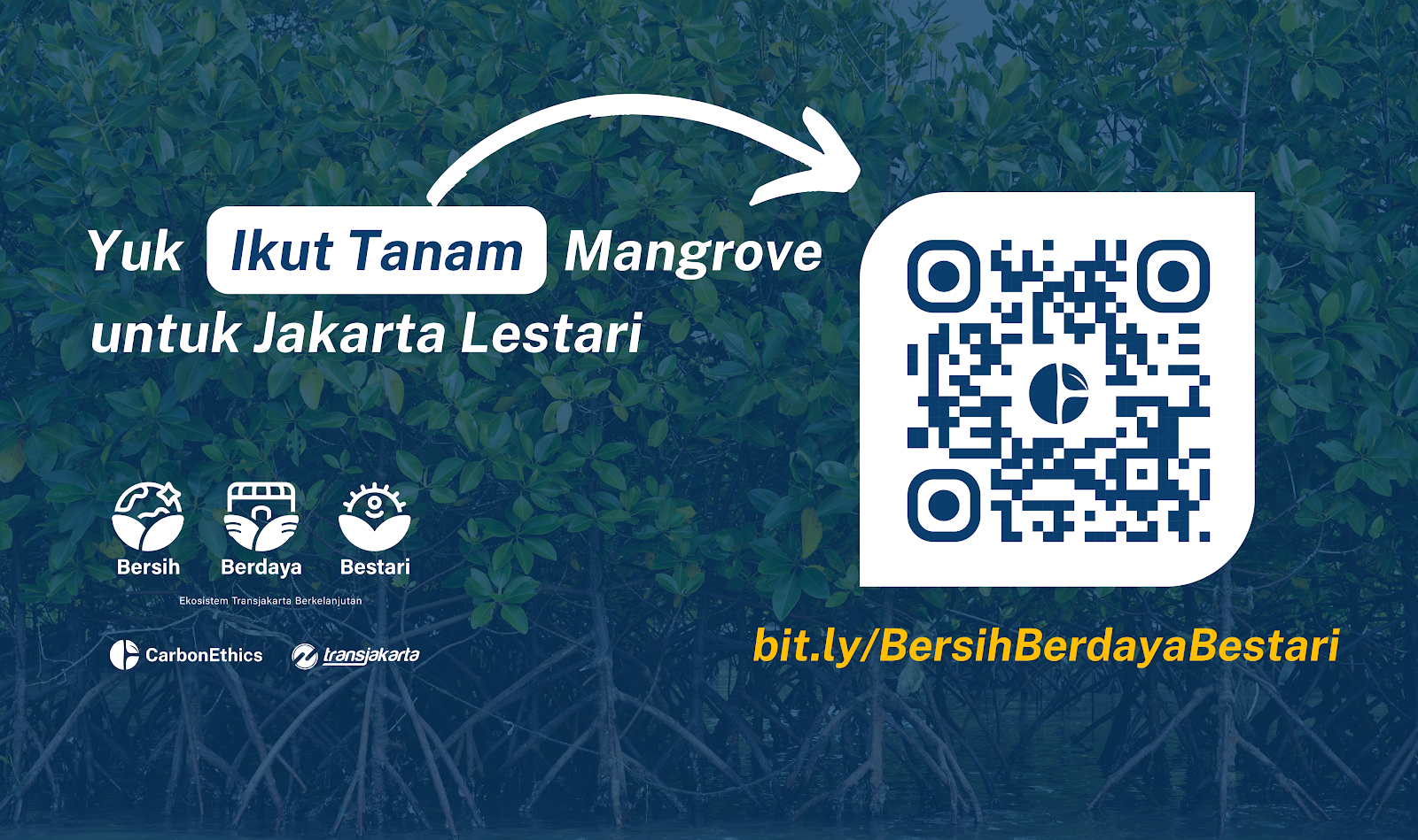 Plant mangroves for better air quality and a cleaner environment in Jakarta.
