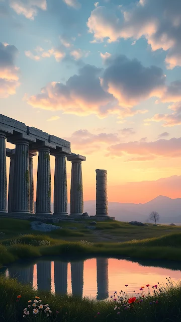 Macro Purple Orchid with Morning Dew