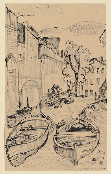 Zwei Boote im Hafen von Collioure 1928