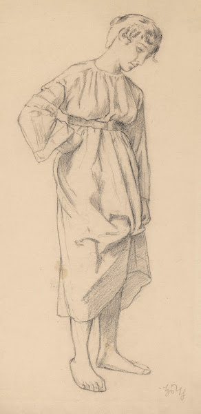 Young Woman in a Loose Dress Lifting Its Hem with Her Left Hand 1880   1900