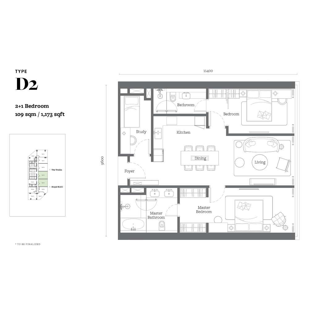 Jewel by Oxley KL City Centre floor plan