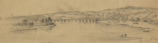View of the town of Falmouth Va looking up stream 1862