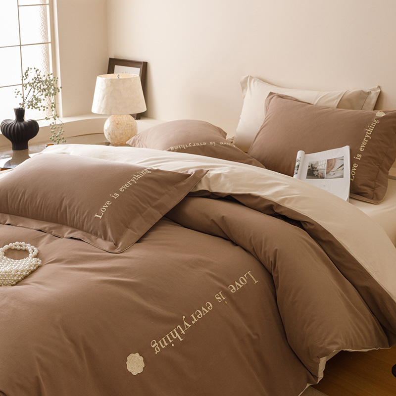 Cotton bedding set, brushed, geometric pattern