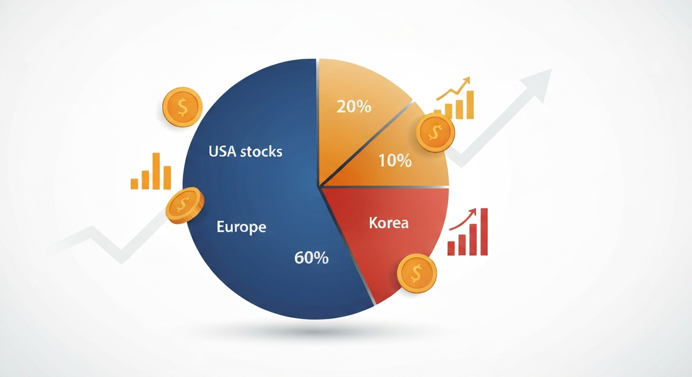 포트폴리오 분산 투자 — 미국 60% 유럽 인도 한국 분산