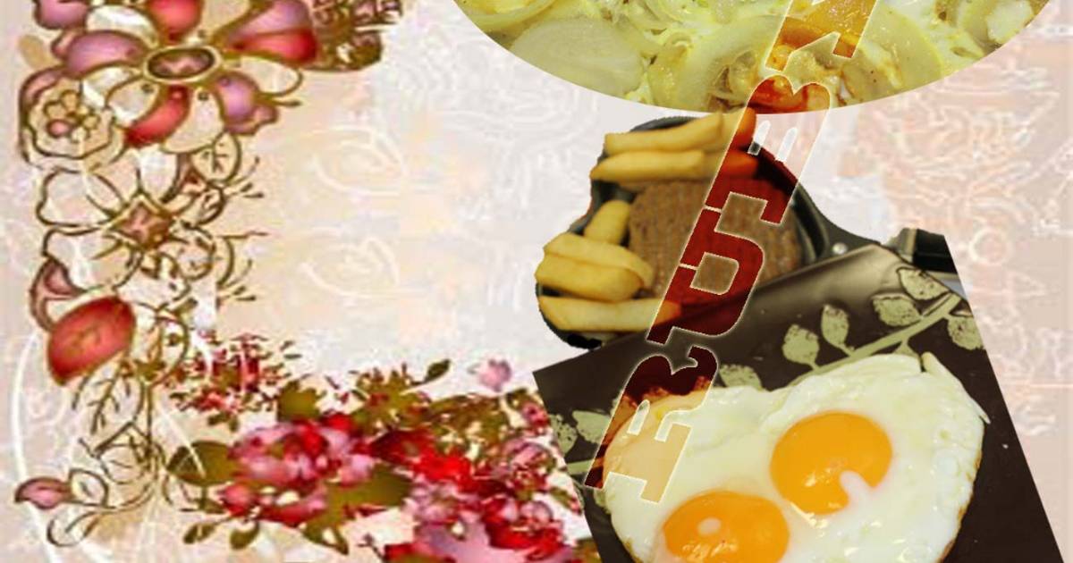 Trứng Ốp - La (Au Plat), Beefsteak, Khoai Tây Chiên 15'
