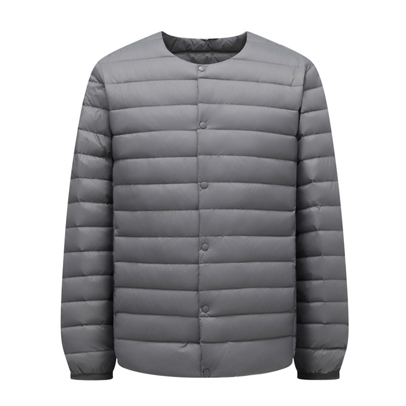 Unisex down jacket, lightweight, with variable neckline