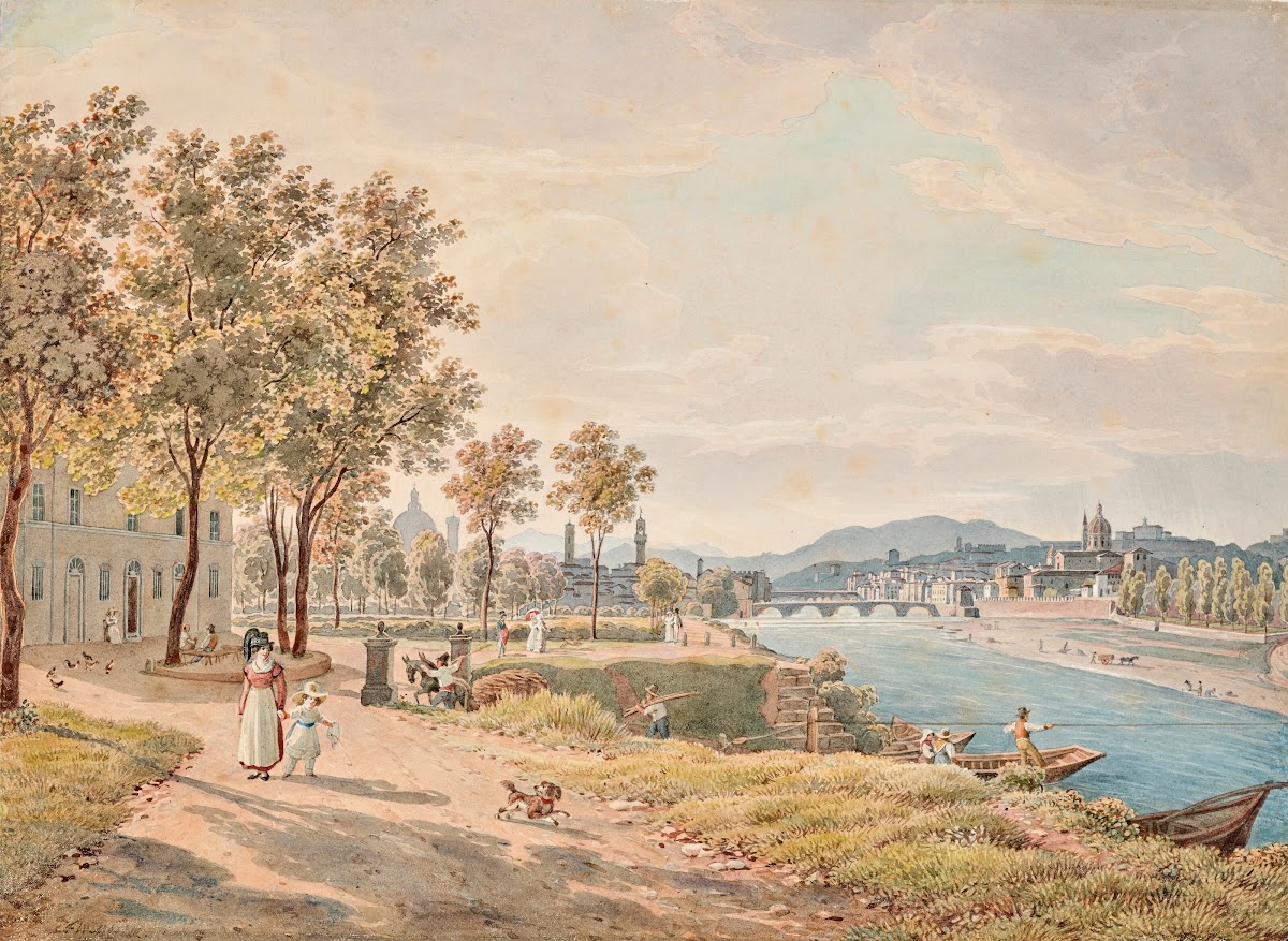 Vue De Florence Depuis Les Rives De LArno