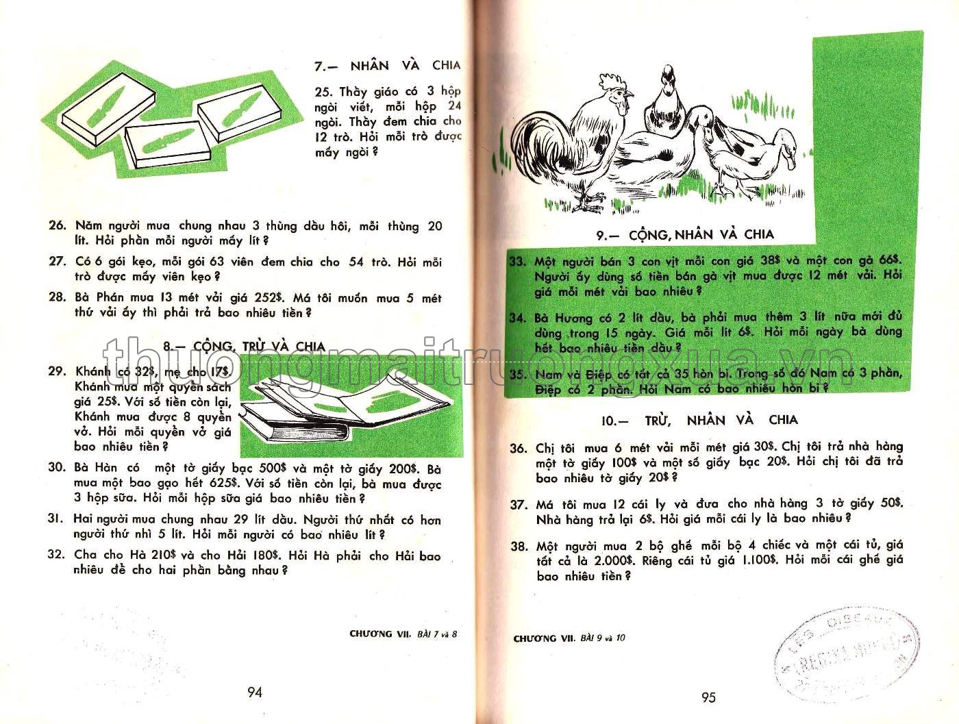 Em học toán lớp ba (1965) - Trang 54