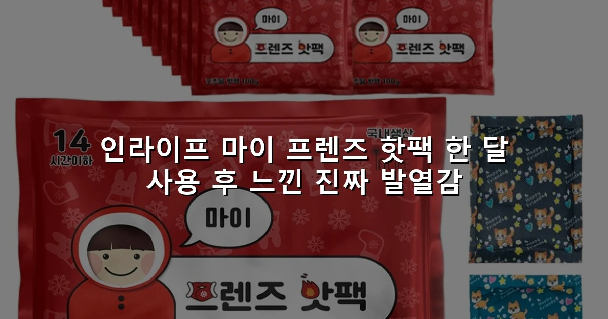 인라이프 마이 프렌즈 핫팩 한 달 사용 후 느낀 진짜 발열감